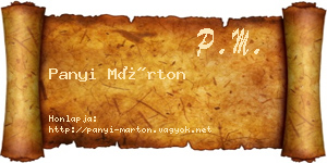 Panyi Márton névjegykártya